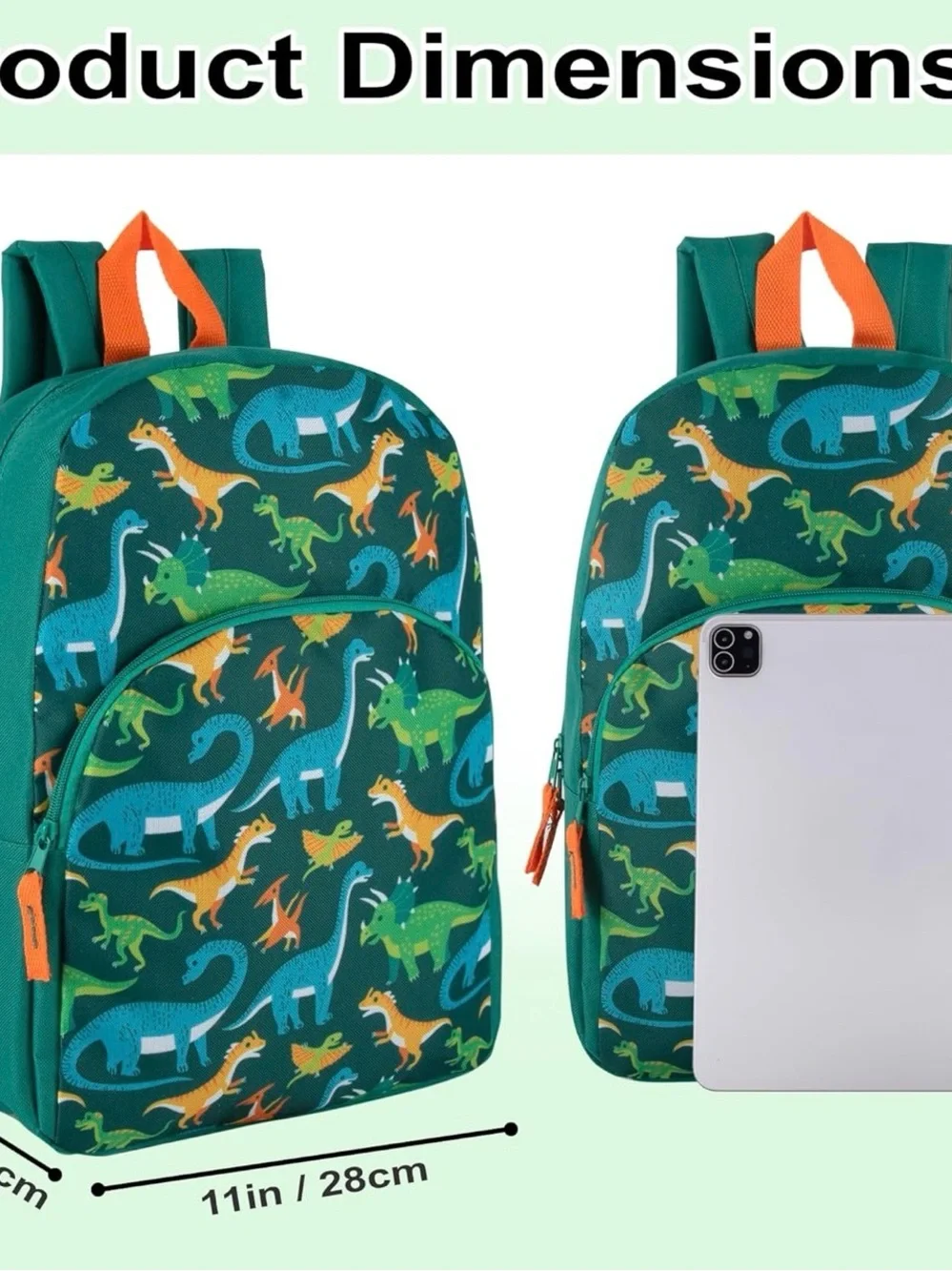 Dinosaur Print Backpack | Kids School Backpack | Teal Backpack Preschool Kinder